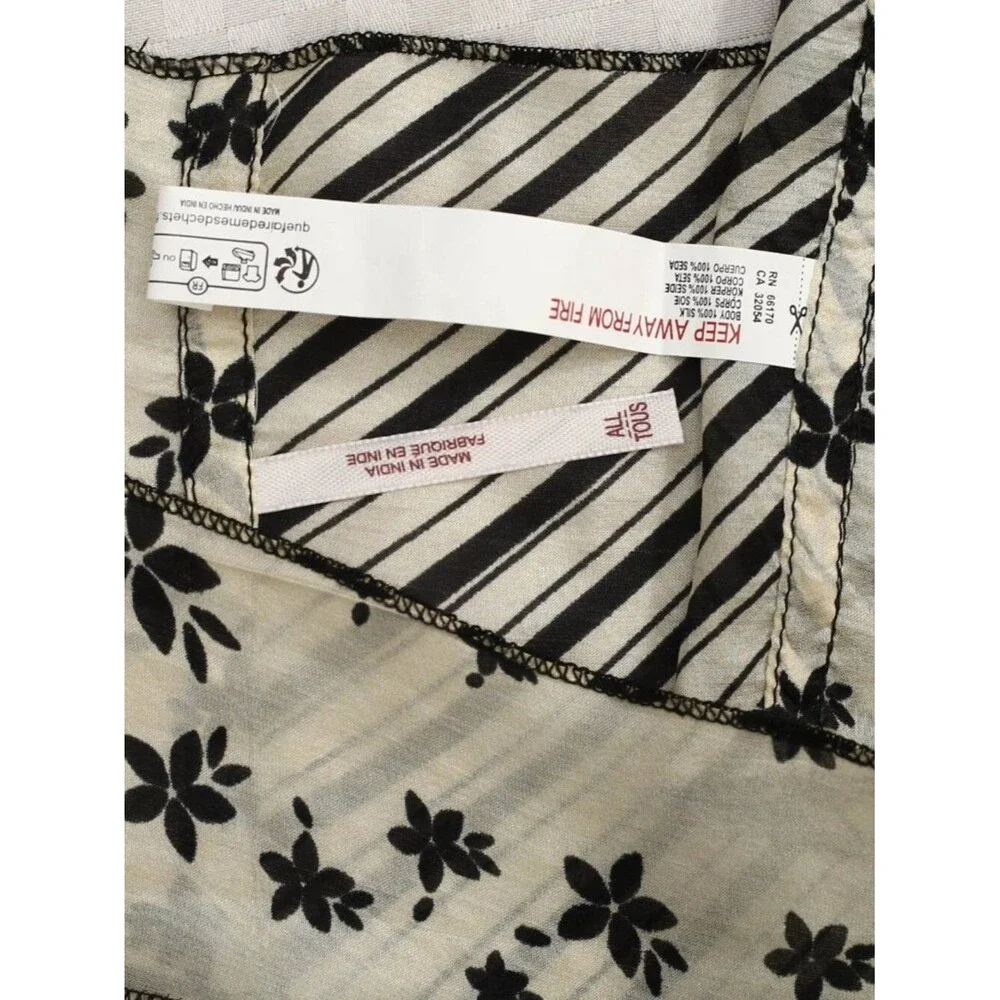 Free People Tilly Skinny Silk Convertible Scarf Neck Handbag Floral Print All/S